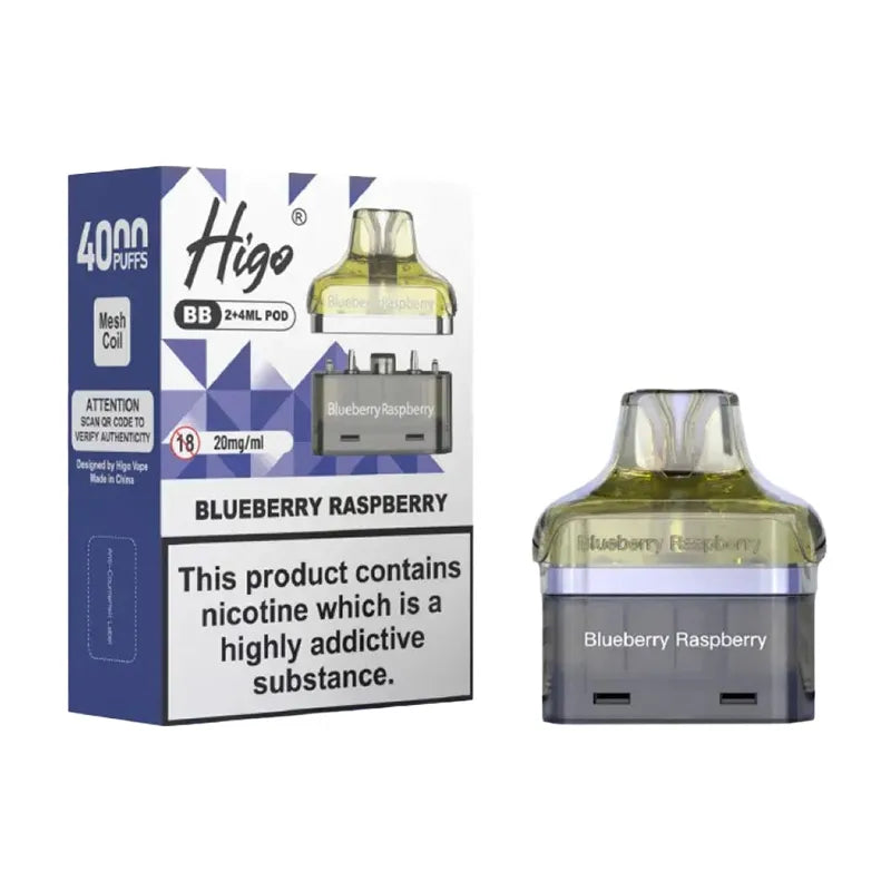 Blueberry Raspberry Higo BB 4000 Puffs Prefilled Pods