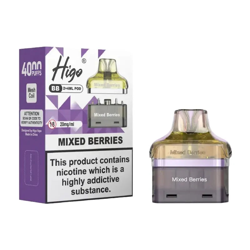 Mixed Berries Higo BB 4000 Puffs Prefilled Pods