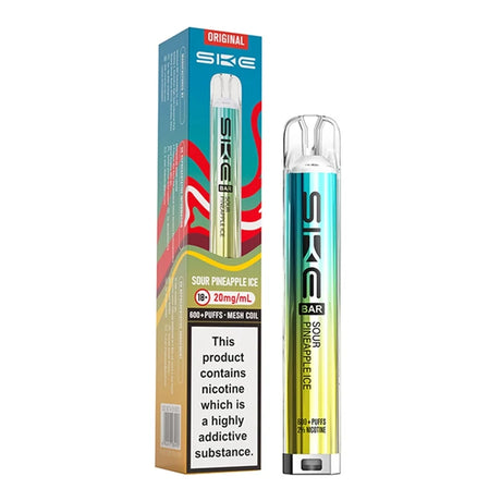 Sour Pineapple Ice SKE Bar 600 Prefilled Pod Kit - Vape Universe
